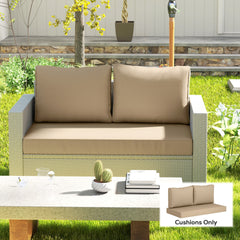Outsunny 2 Seat Patio Furniture Cushions, 46x26x5 in, Thick Outdoor Loveseat Cushion Set with Removable Cover, Fade-Resistant Replacement Cushions for Outdoor Furniture, Couch, Bench, Swing, Beige