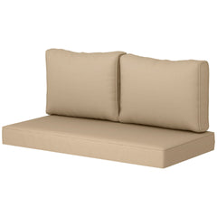 Outsunny 2 Seat Patio Furniture Cushions, 46x26x5 in, Thick Outdoor Loveseat Cushion Set with Removable Cover, Fade-Resistant Replacement Cushions for Outdoor Furniture, Couch, Bench, Swing, Beige