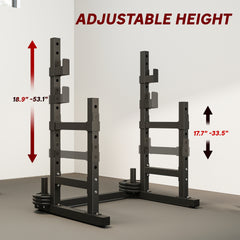 Soozier Adjustable Squat Rack, 660lbs Multi-Functional Bench Press Rack for Weight Lifting Home Gym Strength Training, Black