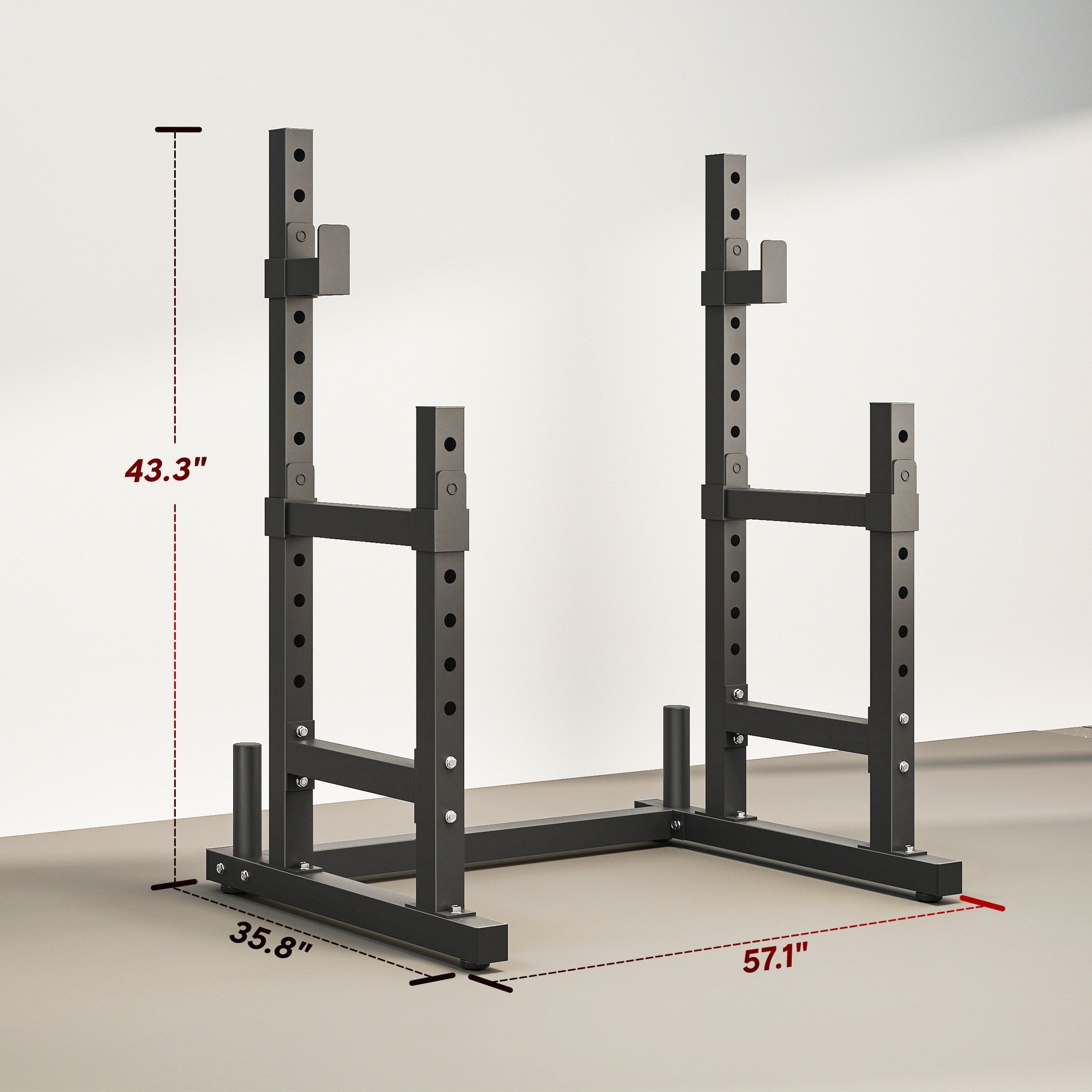 Soozier Adjustable Squat Rack, 660lbs Multi-Functional Bench Press Rack for Weight Lifting Home Gym Strength Training, Black