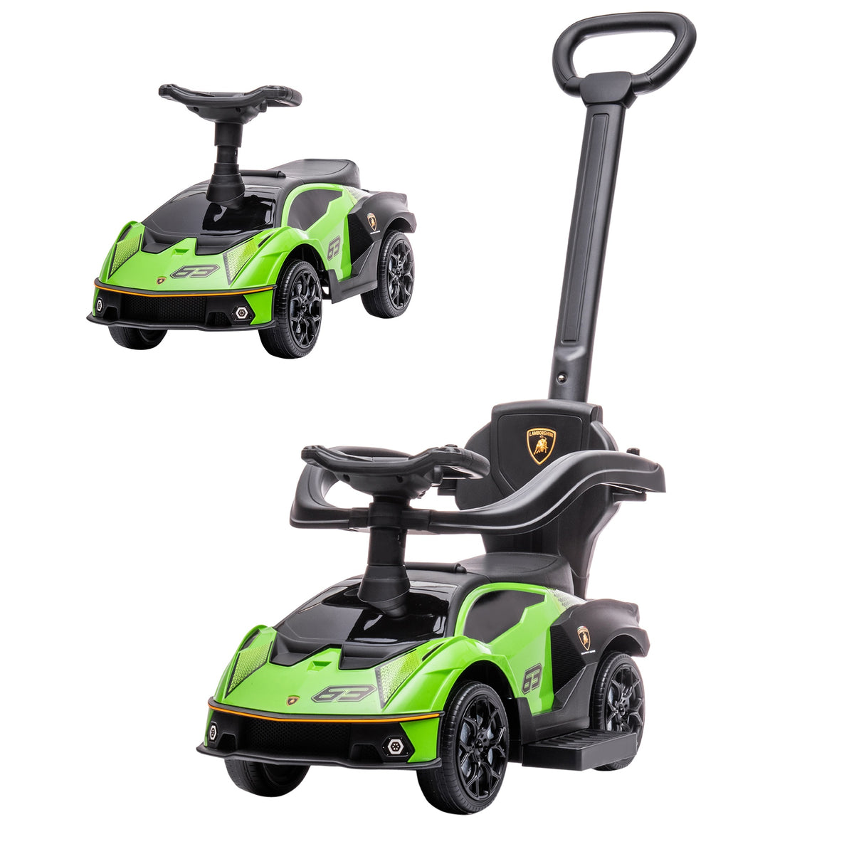 Aosom Toddler Push Car, Lamborghini Stroller Walking Car Age for 1-3, Green