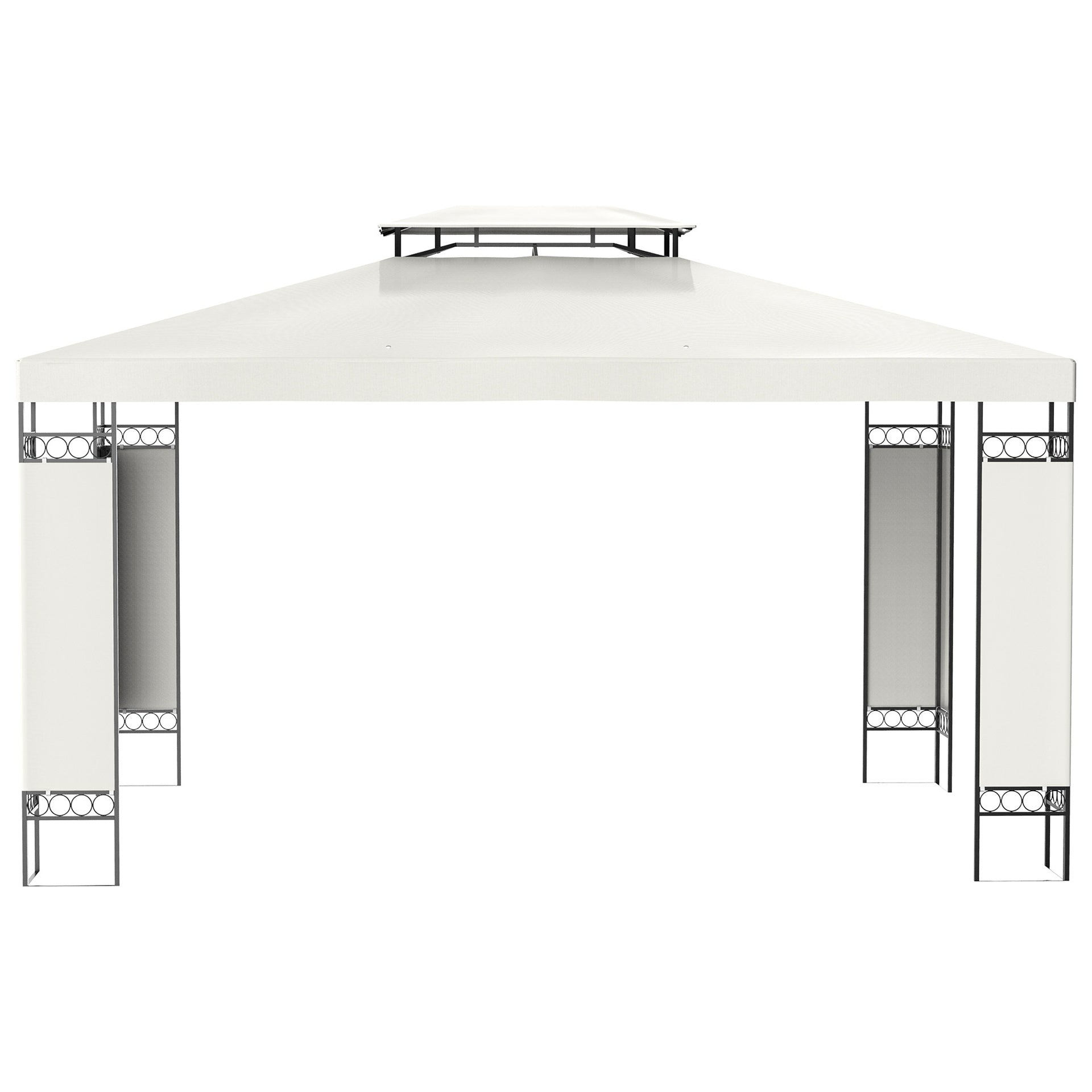 Outsunny 13' x 10' Patio Gazebo Outdoor Canopy Shelter w/ Double Vented Roof, Cream White