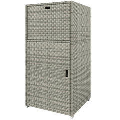 Outsunny Outdoor Towel Rack for Pool w/ Drawer & Cabinet, Gray