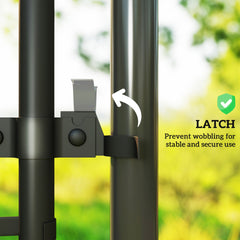 Outsunny Garden Gate Chain Link Fence Gate, Galvanized Steel Garden Door for Yard Entrance Way, 47.2 x 70.9 in., Black
