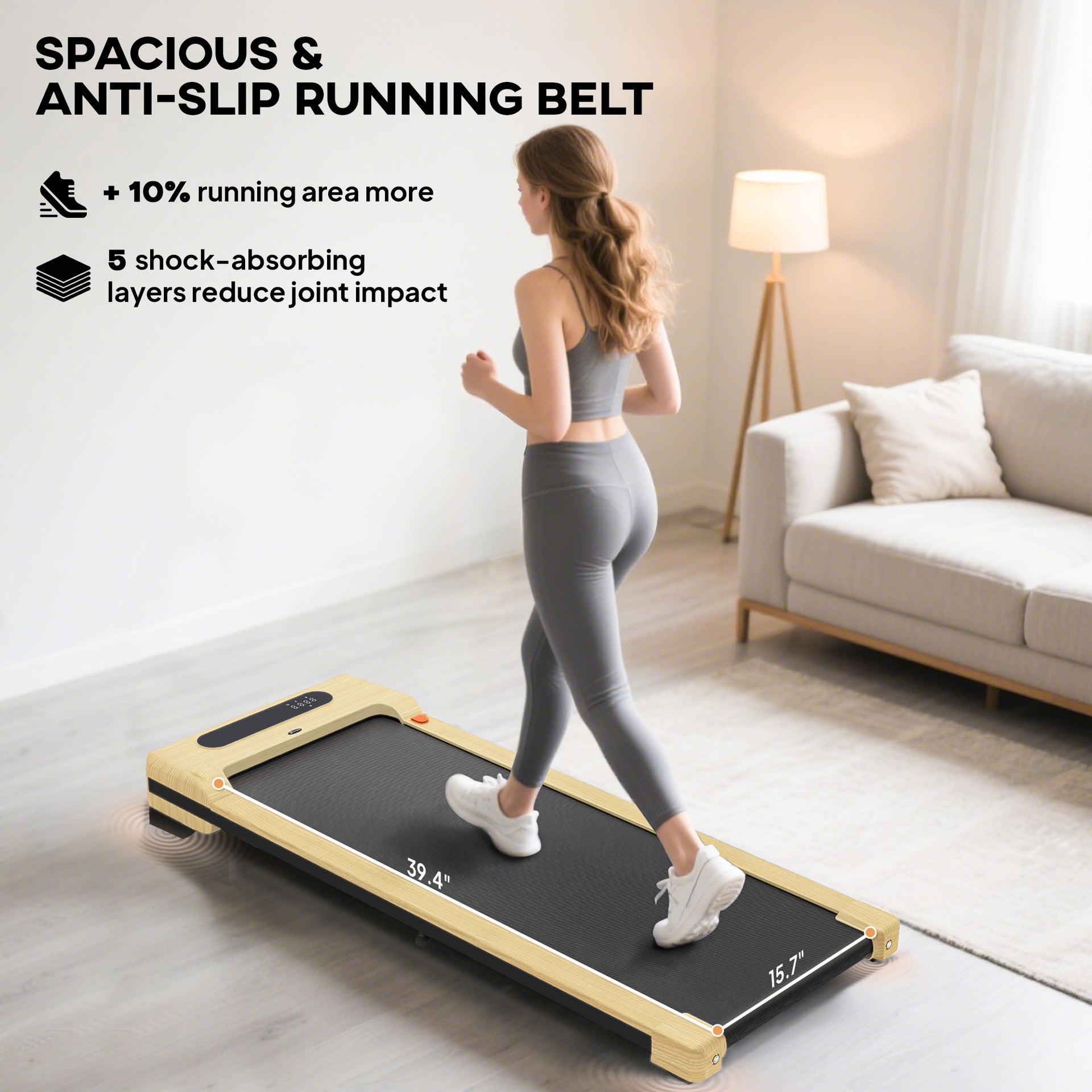 Soozier 2.5HP Walking Pad, Under Desk Treadmill with Remote Control, Transport Wheels and LED Display for Home Gym Office