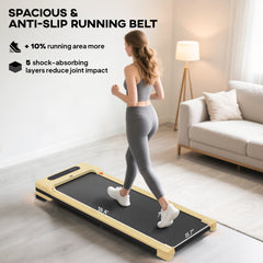 Soozier 2.5HP Walking Pad, Under Desk Treadmill with Remote Control, Transport Wheels and LED Display for Home Gym Office