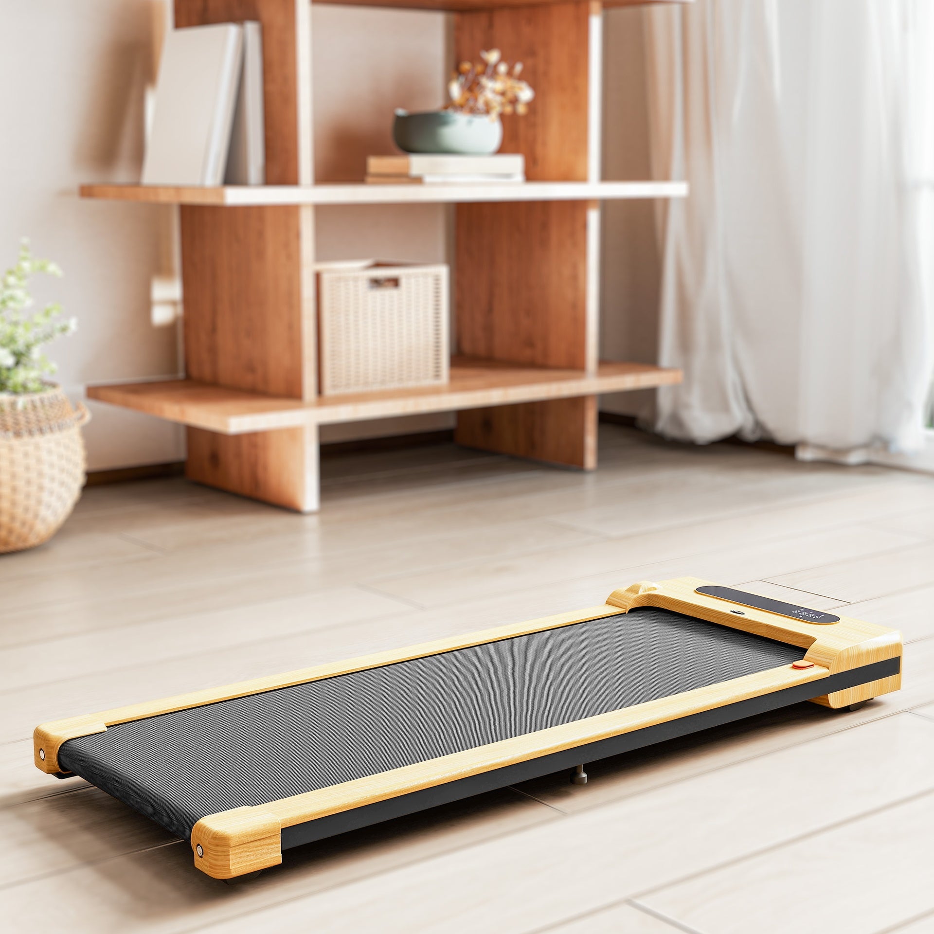Soozier 2.5HP Walking Pad, Under Desk Treadmill with Remote Control, Transport Wheels and LED Display for Home Gym Office
