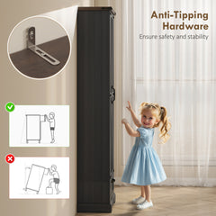 HOMCOM 71" Pantry Cabinet, Kitchen Storage Cabinet with Adjustable Shelves, Barn Doors and Drawer for Dining Room, Black