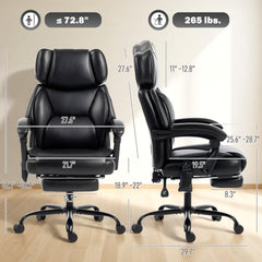 HOMCOM High Back Vibration Massage Office Chair Heated Reclining Computer Chair w/ Footrest, Swivel Wheels, Remote, Black
