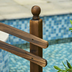 Outsunny 7.5' Fir Wood Garden Bridge Arc Walkway with Side Railings, Perfect for Backyards, Gardens, & Streams, Carbonized