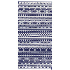 Outsunny Reversible Outdoor Rug, Waterproof Plastic Straw with Carry Bag, 9' x 18', Blue & White Geometric Wall