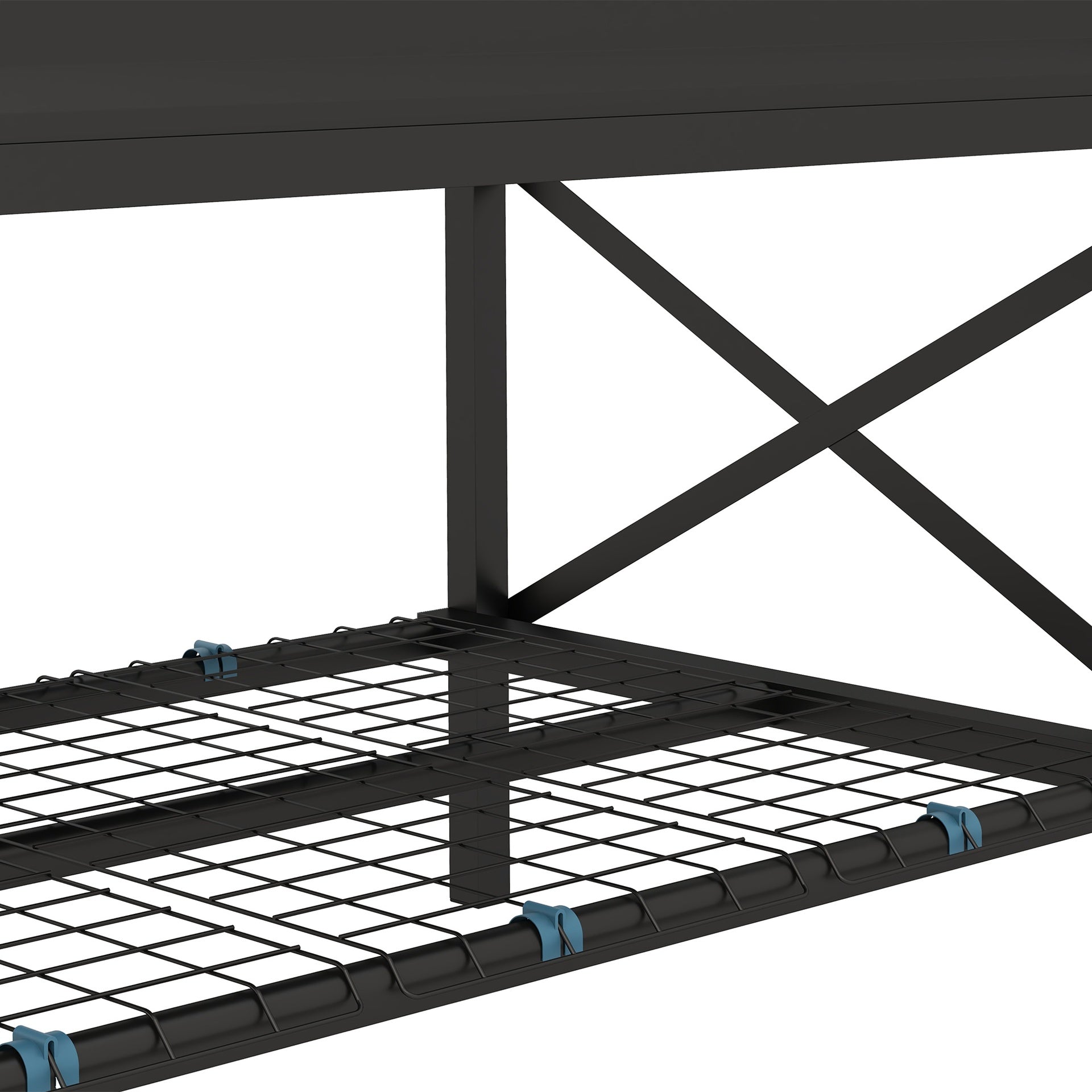 Outsunny Galvanized Raised Garden Bed, Metal Planter Box with Legs, Storage Shelf and Bed Liner, Black