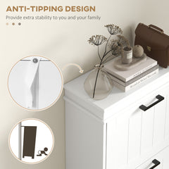 HOMCOM Modern Shoe Storage Cabinet with 3 Flip Drawers for 15 Pairs, Narrow Shoe Organizer for Entryway, Hallway, White