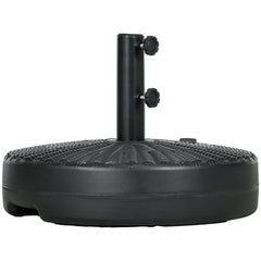 Outsunny Umbrella Stand for 1.5" or 2" Umbrella Poles, Round Fillable Umbrella Base for Outdoor, Lawn, Deck, Black