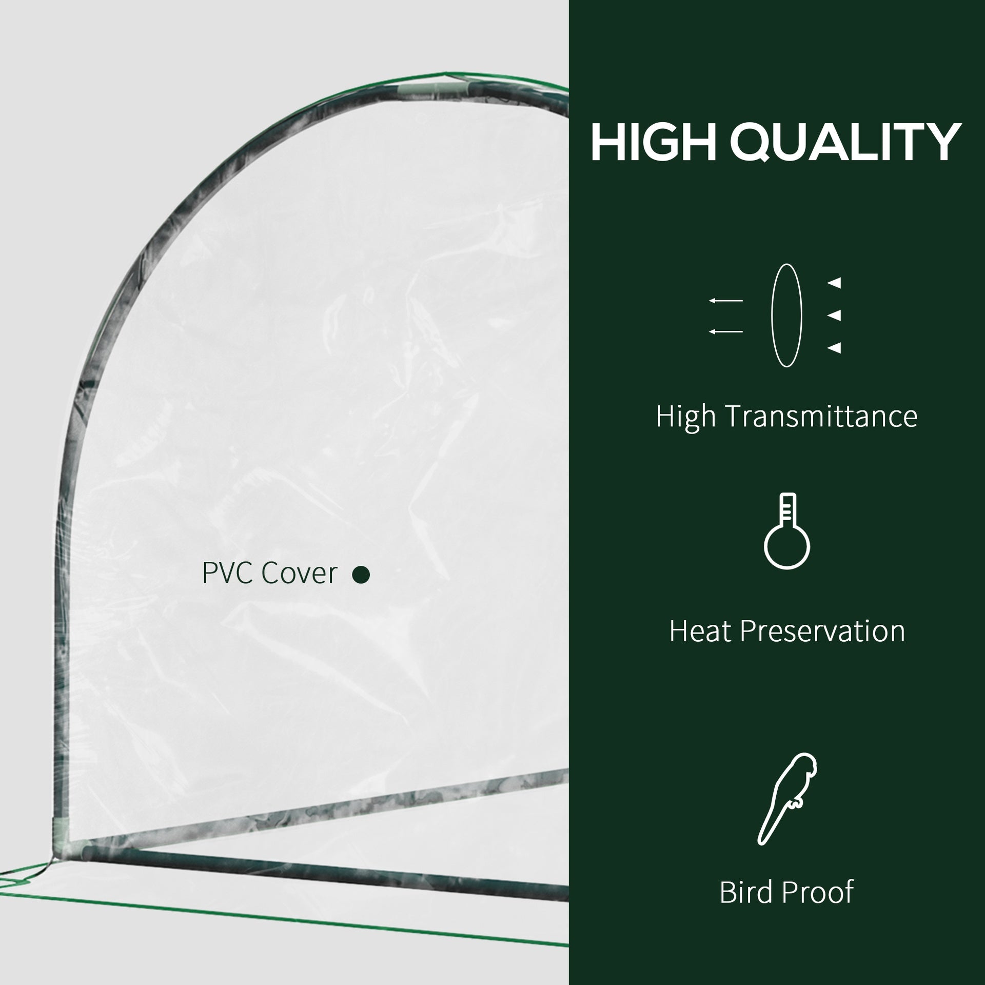 Outsunny 7' L x 3' W x 2.5' H Portable Tunnel Greenhouse for Outdoor Garden Hot House with 4 Zippered Doors, PVC Cover