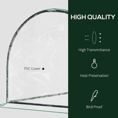 Outsunny 7' L x 3' W x 2.5' H Portable Tunnel Greenhouse for Outdoor Garden Hot House with 4 Zippered Doors, PVC Cover