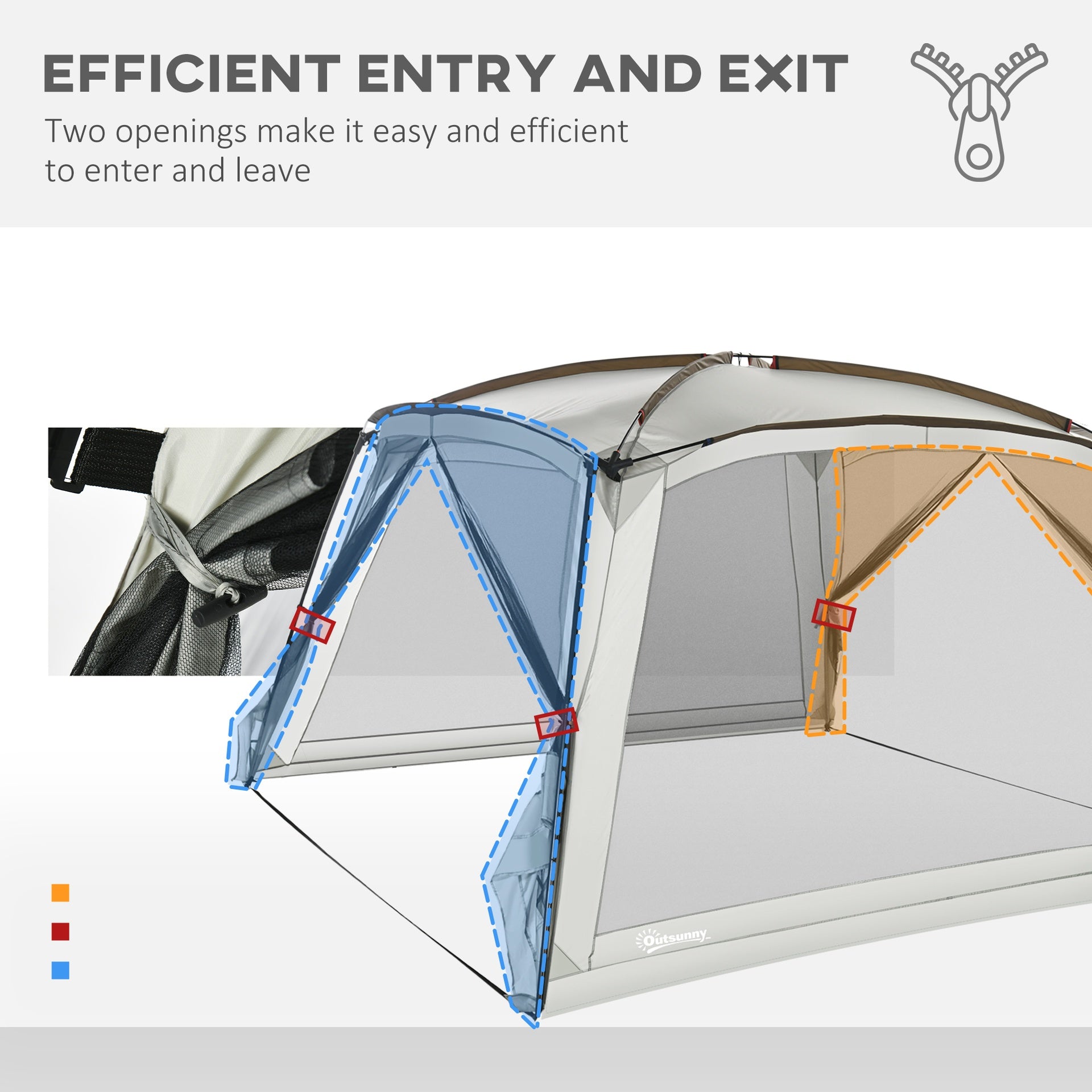 Outsunny 12' x 12' Screen House, UV50+ Screen Tent with 2 Doors & Carry Bag for Outdoor Camping Activities, Easy Setup, White