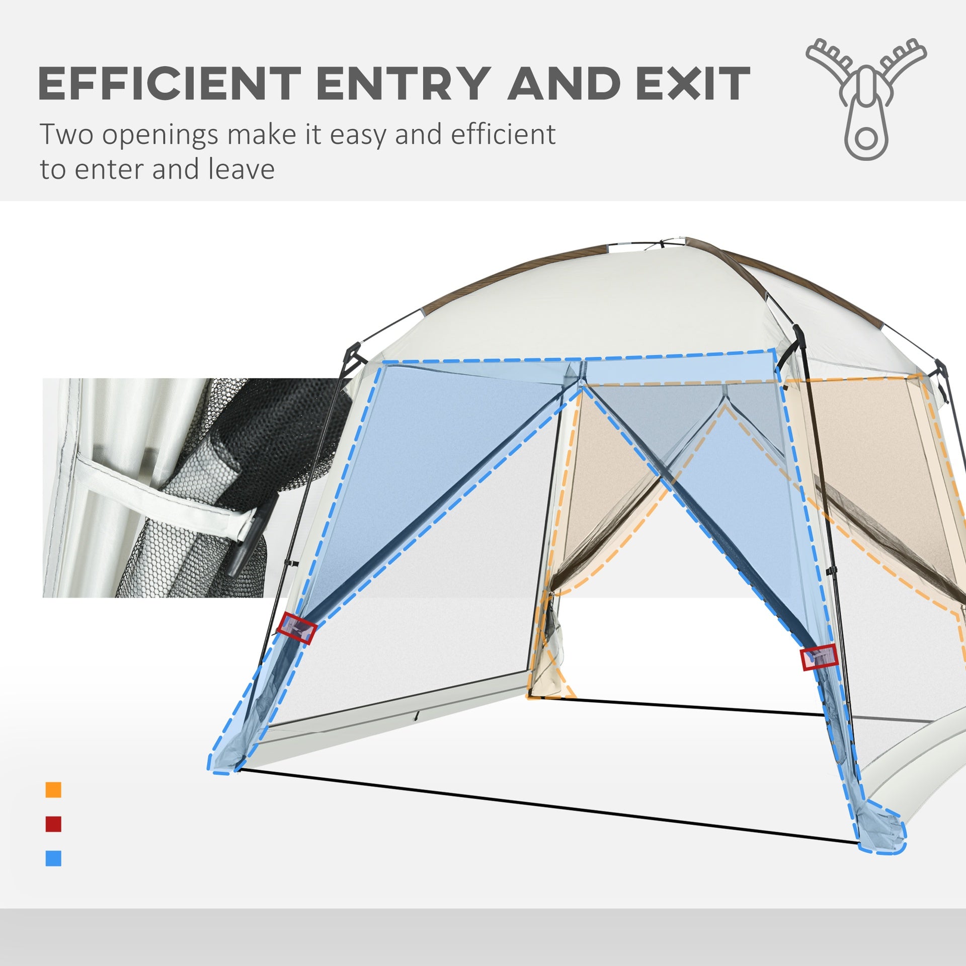 Outsunny 10' x 10' Screen House Room, UV50+ Screen Tent with 2 Doors and Carry Bag, Easy Setup, for Patios Outdoor Camping Activities