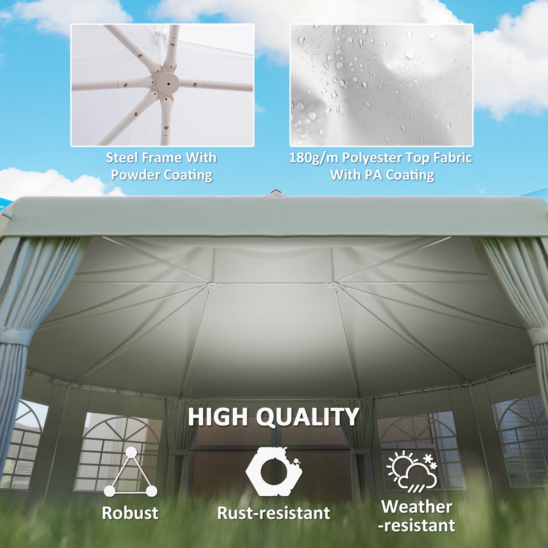 Outsunny 29' x 21' Canopy Party Event Tent with 2 Pull-Back Doors, White