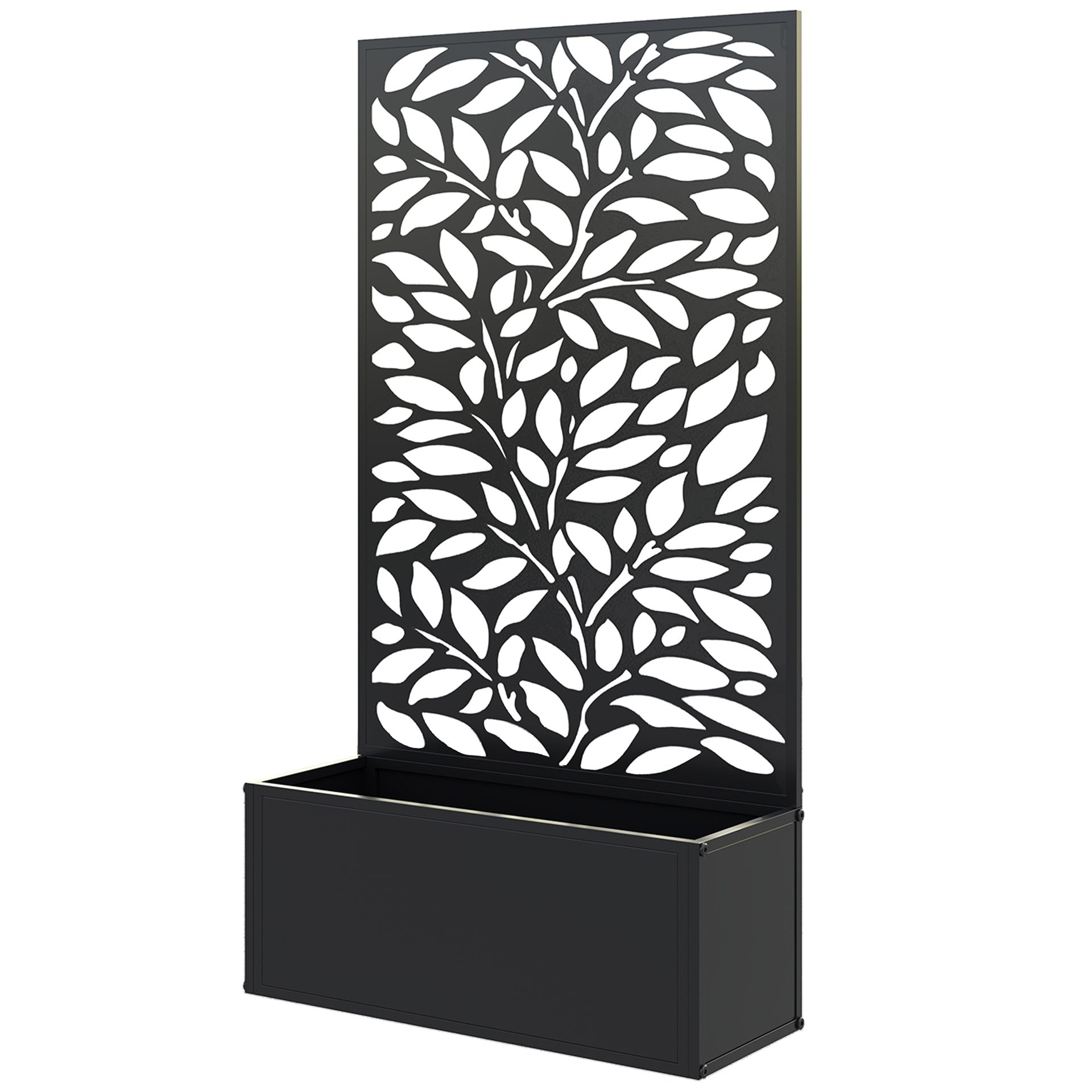 Outsunny Metal Garden Bed with Trellis for Climbing Plants, Freestanding or Wall Mounted Flower Bed for Garden, Patio, Balcony