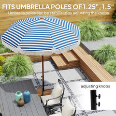 Outsunny Patio Umbrella Base, 42 lbs. Concrete Heavy Duty Umbrella Base for 1.25/1.5" Poles, Teak