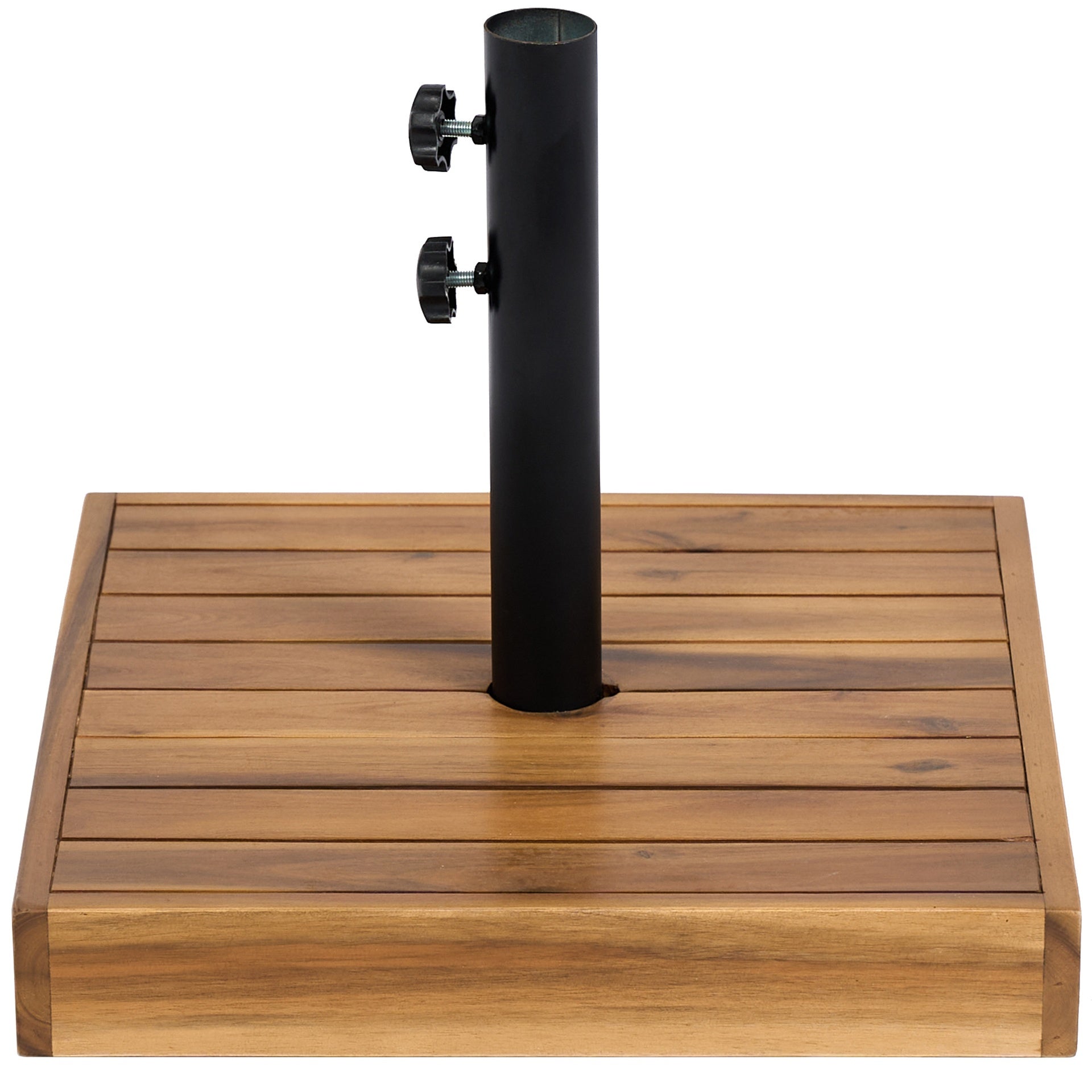 Outsunny Patio Umbrella Base, 42 lbs. Concrete Heavy Duty Umbrella Base for 1.25/1.5" Poles, Teak