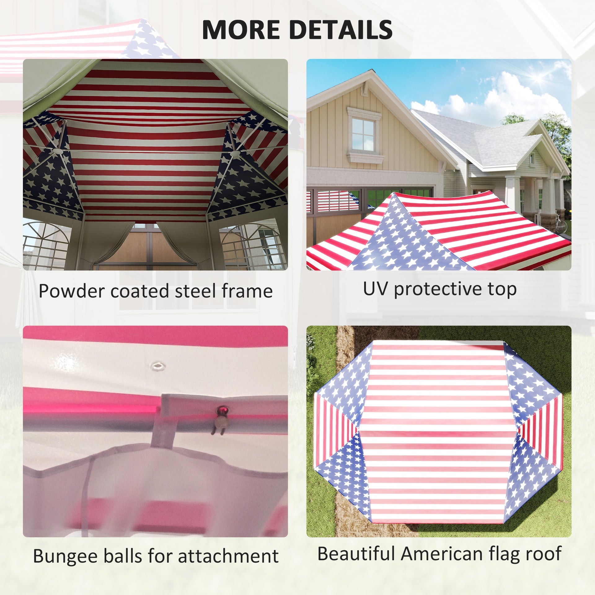 Outsunny 22.3 x 16.4 ft Heavy Duty Party Tent, Outdoot Canopy Tent with 2 Doors and 6 Windows, American Flag