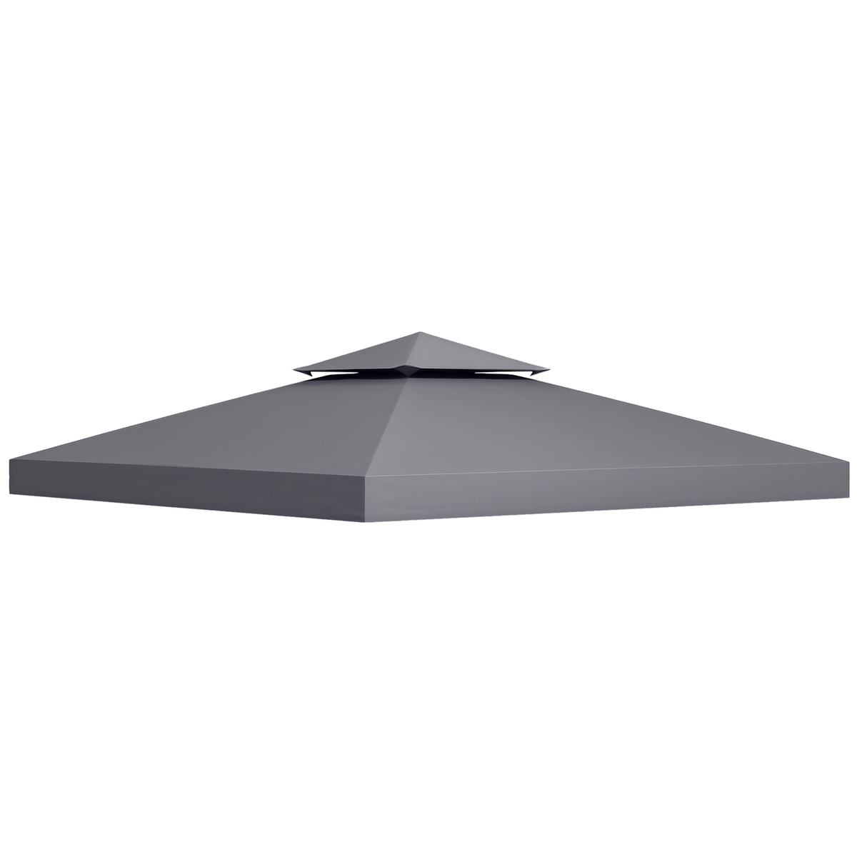 Outsunny Gazebo Replacement Canopy for Model 01 -0153, 2-Tier Top Cover for 9.8' x 9.8' Gazebo, Charcoal (TOP ONLY)