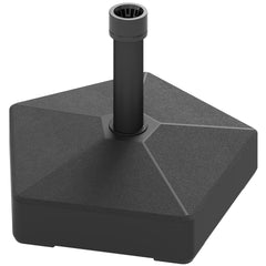 Outsunny Patio Umbrella Base Holder, Heavy Duty Outdoor Umbrella Stand Base, Filled Up to 42lbs with Sand or 33lbs with Water for Garden, Poolside, Black