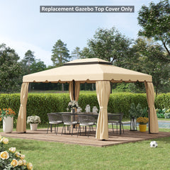 Outsunny Model 84C-101 or 84C-144 13' x 10' Gazebo Replacement Canopy, Gazebo Top with Double Vented Roof (TOP ONLY), White
