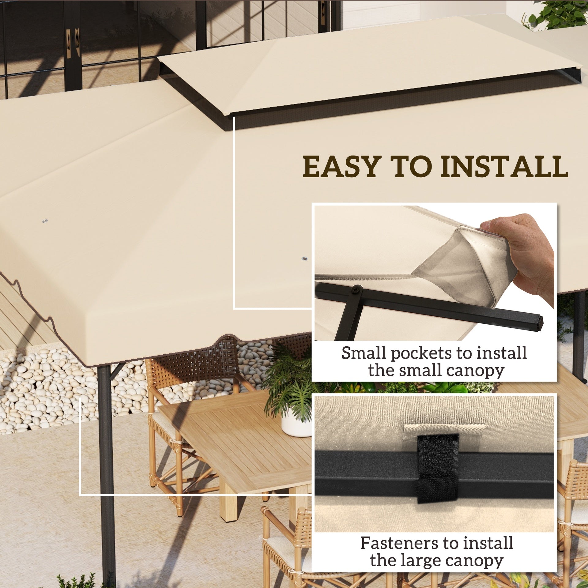Outsunny Model 84C-101 or 84C-144 13' x 10' Gazebo Replacement Canopy, Gazebo Top with Double Vented Roof (TOP ONLY), White