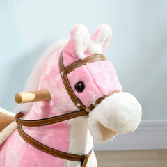 Qaba Rocking Horse Toddler Ride On Horse with Sound Saddle, Pink