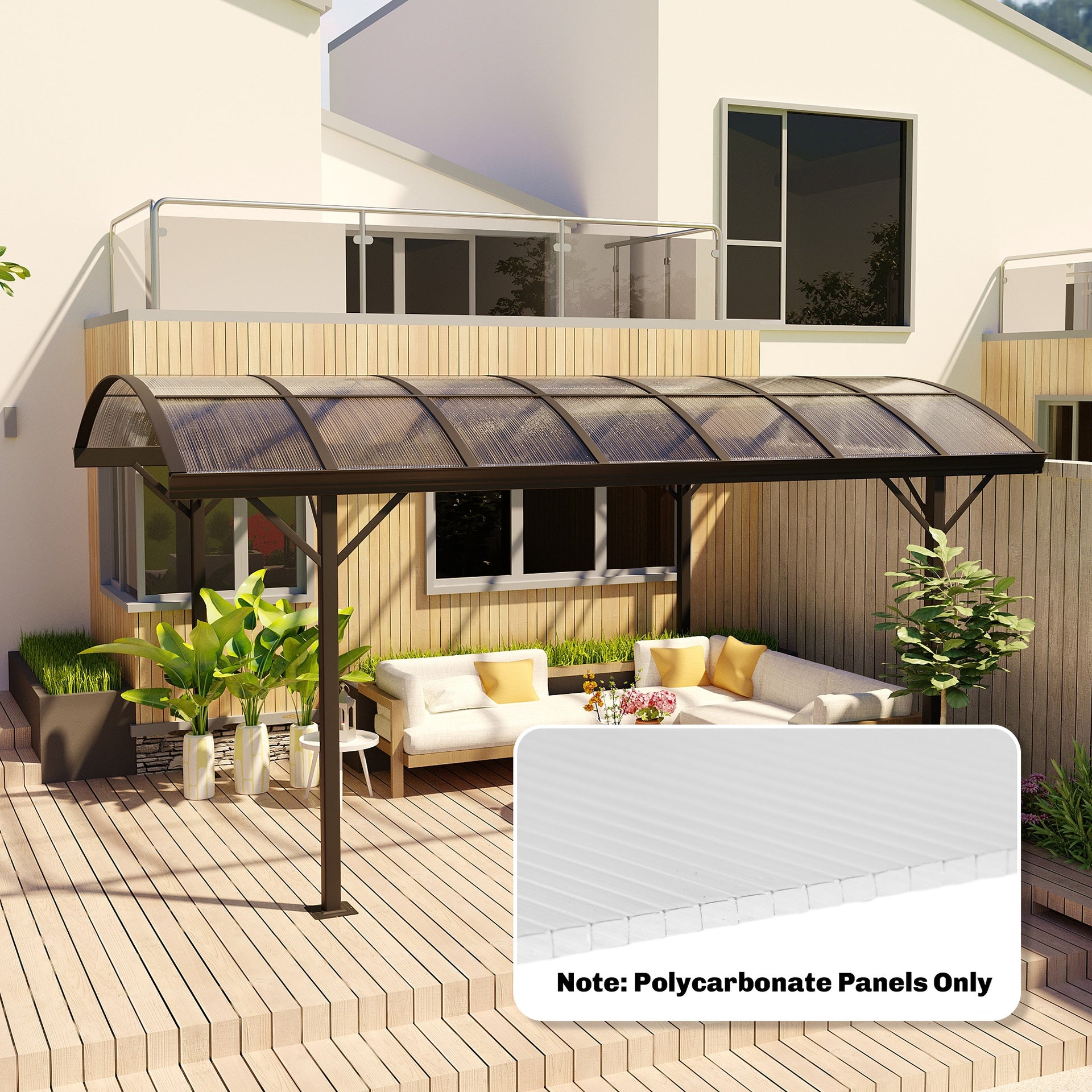 Outsunny Polycarbonate Greenhouse Panels UV Protected Twin-Wall Polycarbonate Sheet 47.2" x 23.6" 10 Pack Clear