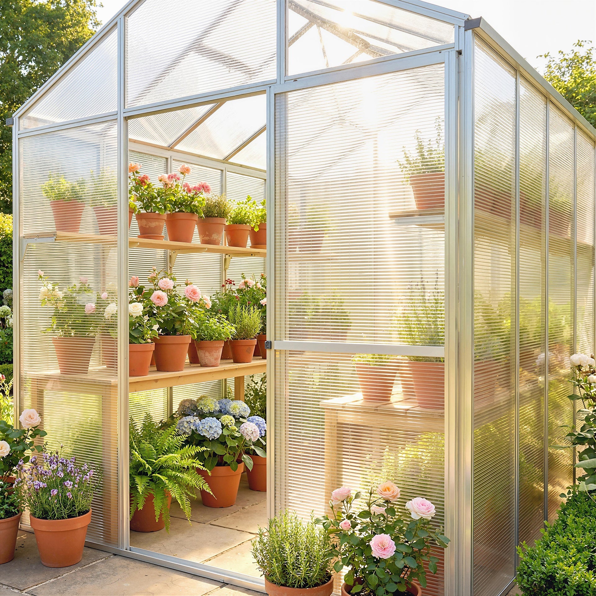 Outsunny Polycarbonate Greenhouse Panels UV Protected Twin-Wall Polycarbonate Sheet 47.2" x 23.6" 10 Pack Clear