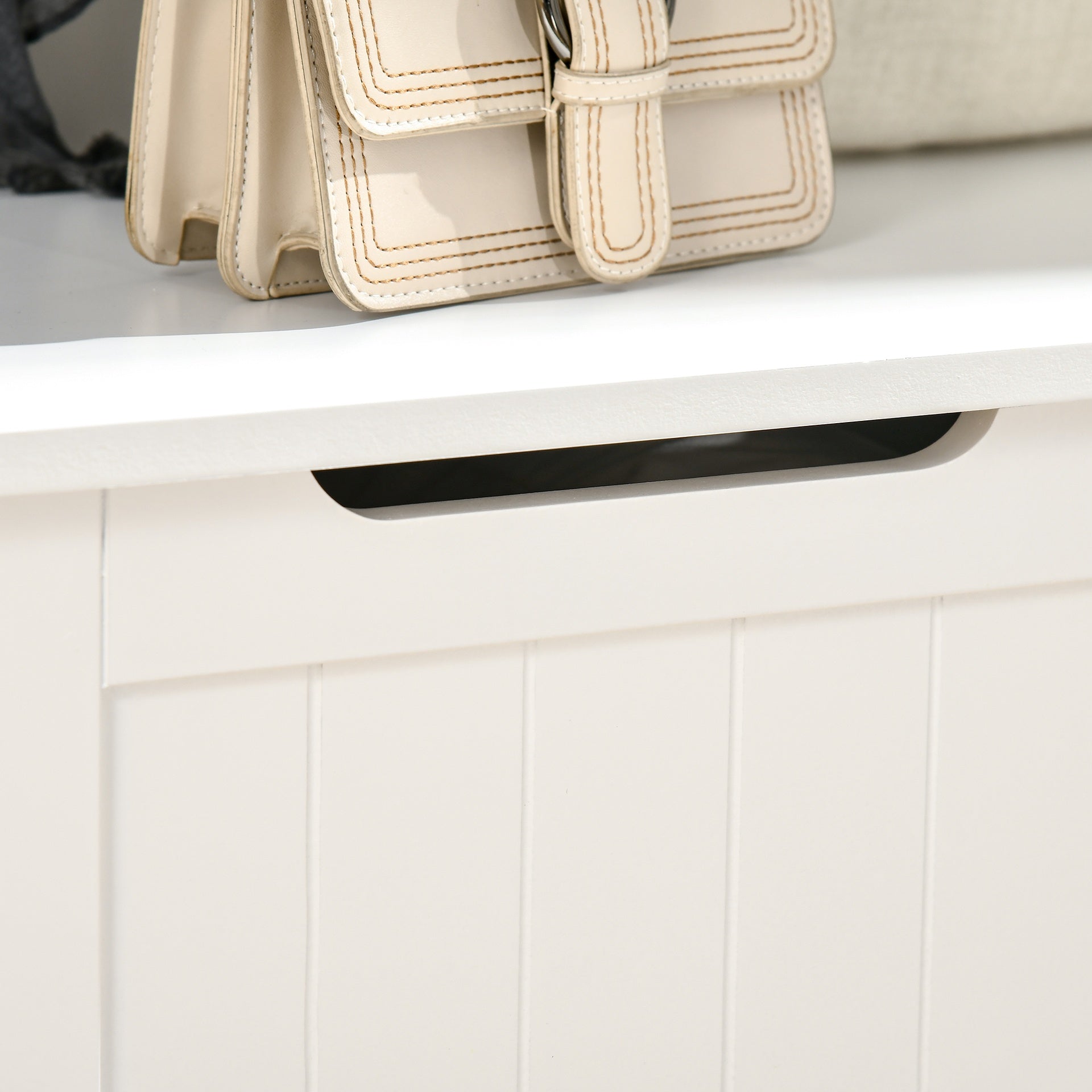 HOMCOM Hall Tree with Coat Rack, Storage, and Sitting Bench, White