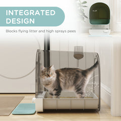 PawHut Fully Enclosed Cat Litter Box with Lid & Drawer Design, Covered Litter Box Anti-Leakage, Anti-Splashing, for Indoor Cats from Kitten to Adult, with Scoop & Mat, Easy Clean, Odor Control, Green