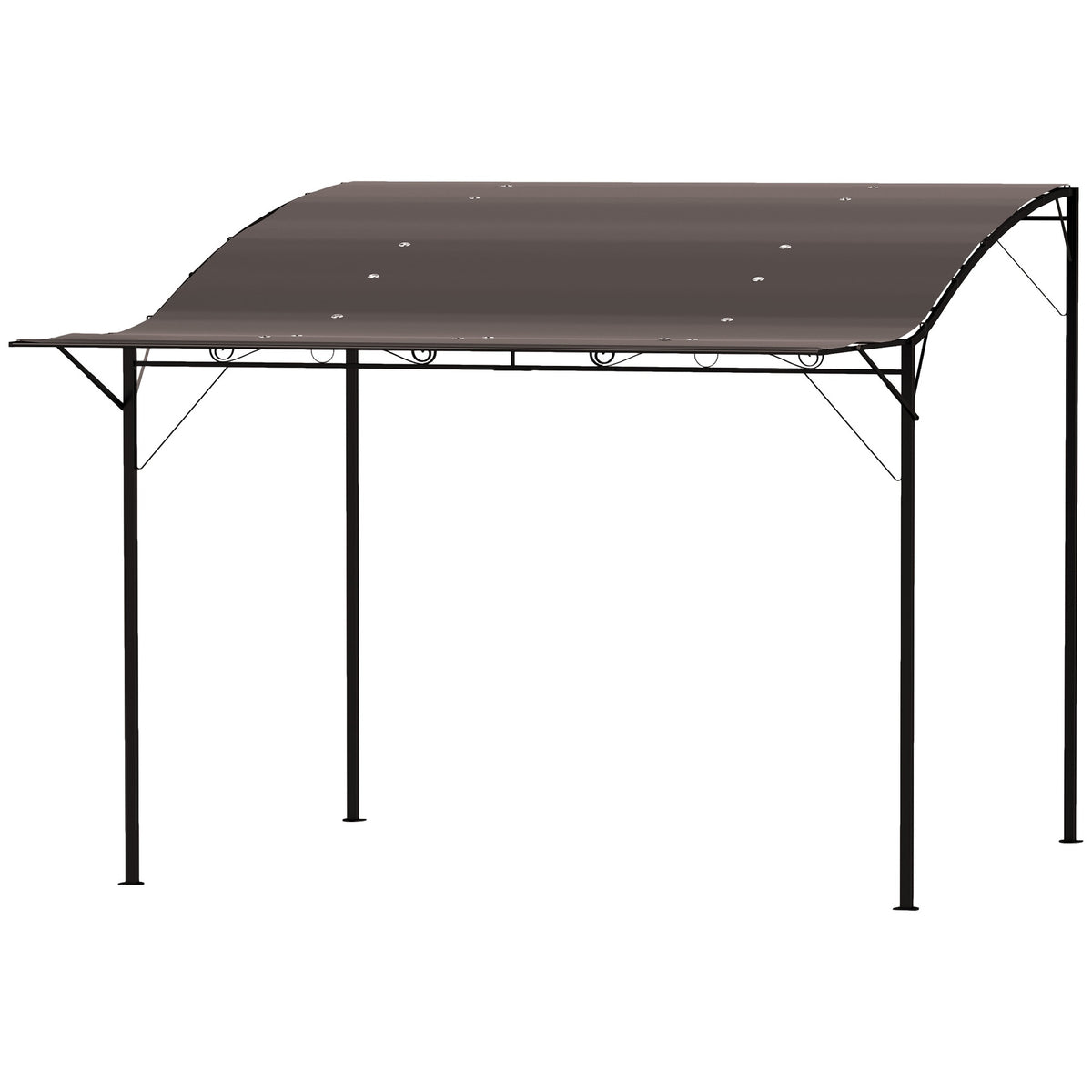 Outsunny 10' x 8' Outdoor Pergola and Patio Gazebo for Garden, Camper, Deck, Doors and Windows, Brown