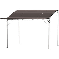 Outsunny 10' x 8' Outdoor Pergola and Patio Gazebo for Garden, Camper, Deck, Doors and Windows, Brown