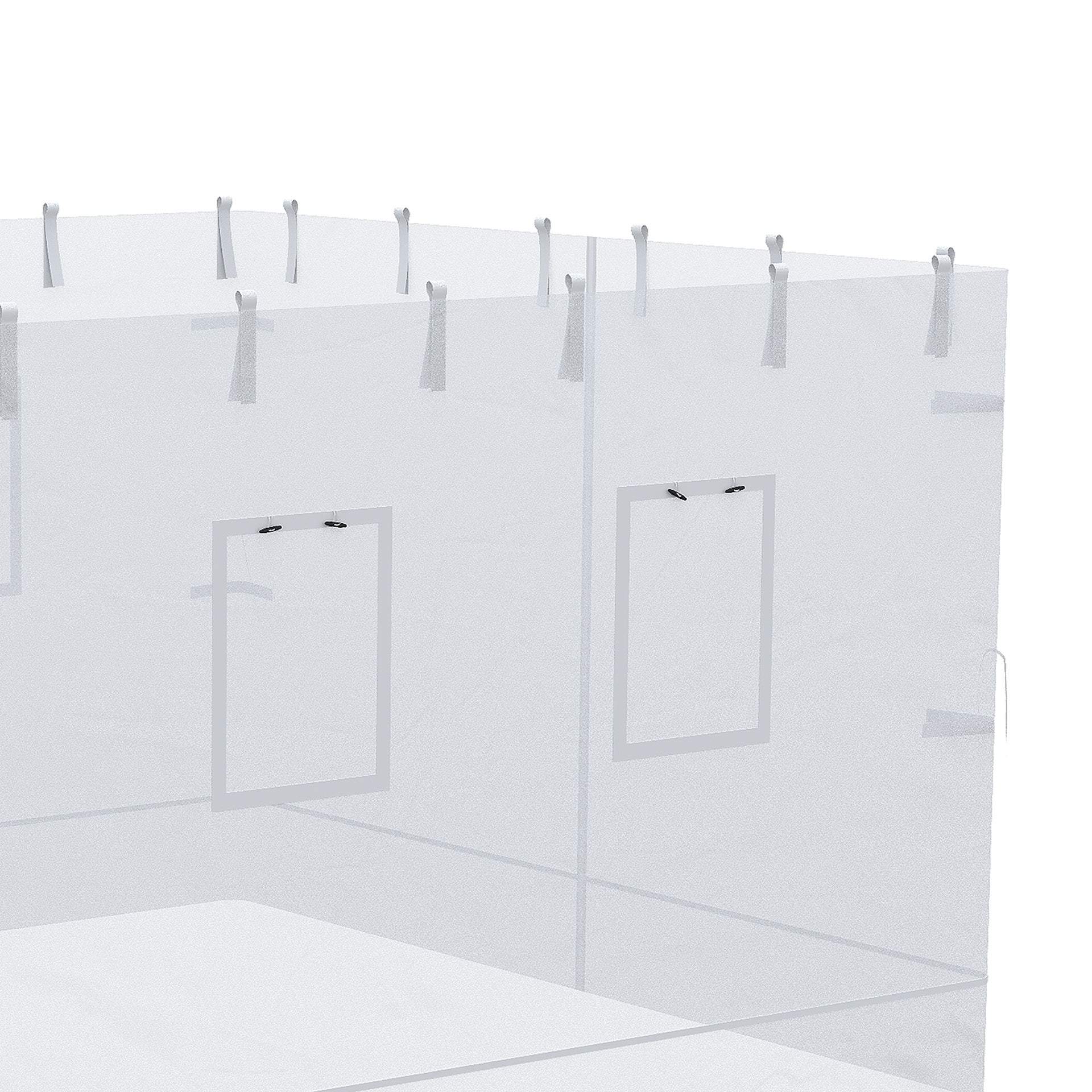 Outsunny Canopy Screen Walls, Replacement Netting with 6 Service Windows and 1 Door, for 10' x 10' Canopy Tent, White