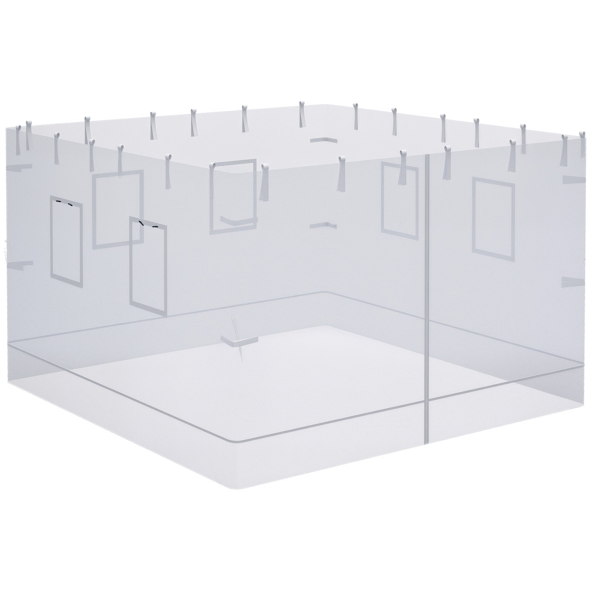 Outsunny Canopy Screen Walls, Replacement Netting with 6 Service Windows and 1 Door, for 10' x 10' Canopy Tent, White