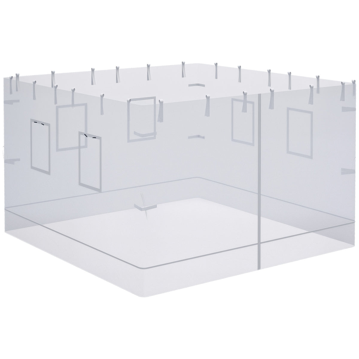 Outsunny Canopy Screen Walls, Replacement Netting with 6 Service Windows and 1 Door, for 10' x 10' Canopy Tent, White