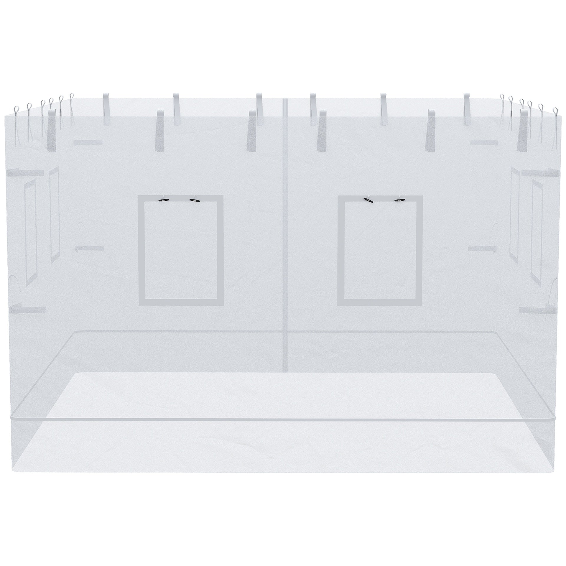 Outsunny Canopy Screen Walls, Replacement Netting with 6 Service Windows and 1 Door, for 10' x 10' Canopy Tent, White