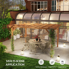 Outsunny 10' x 13' Wood Pergola, Outdoor Gazebo Grape Trellis with Stable Structure for Climbing Plant Support, Dark Brown