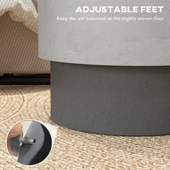 HOMCOM Lightweight Accent Table with Concrete Finish, Round Side Table with 4 Adjustable Feet for Indoor, Outdoor, Gray