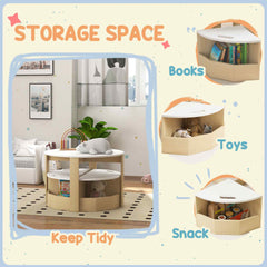 Qaba 5 Piece Kids Table and Chairs Set with Storage for Art, Craft, Drawing, Playroom, Classroom, Nursery, White