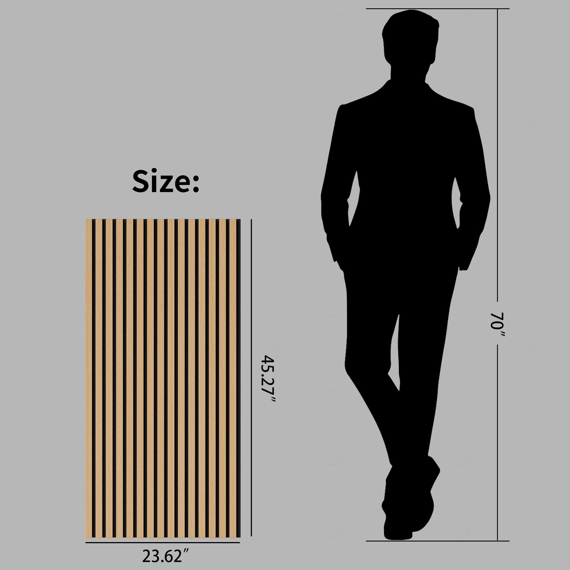Wood Panels for Wall Slat Wall Panels, 4PC Wood Slat Acoustic Panels for Wall and Ceiling - 3D Fluted Sound Absorbing Panel with Three Sides Fully Wrapped on  Wood Finish -45.27''X23.62''(White Oak)
