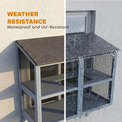 PawHut Catio Outdoor Cat Enclosure Outdoor Window Box Cat House with Waterproof Roof 39.4"L Gray