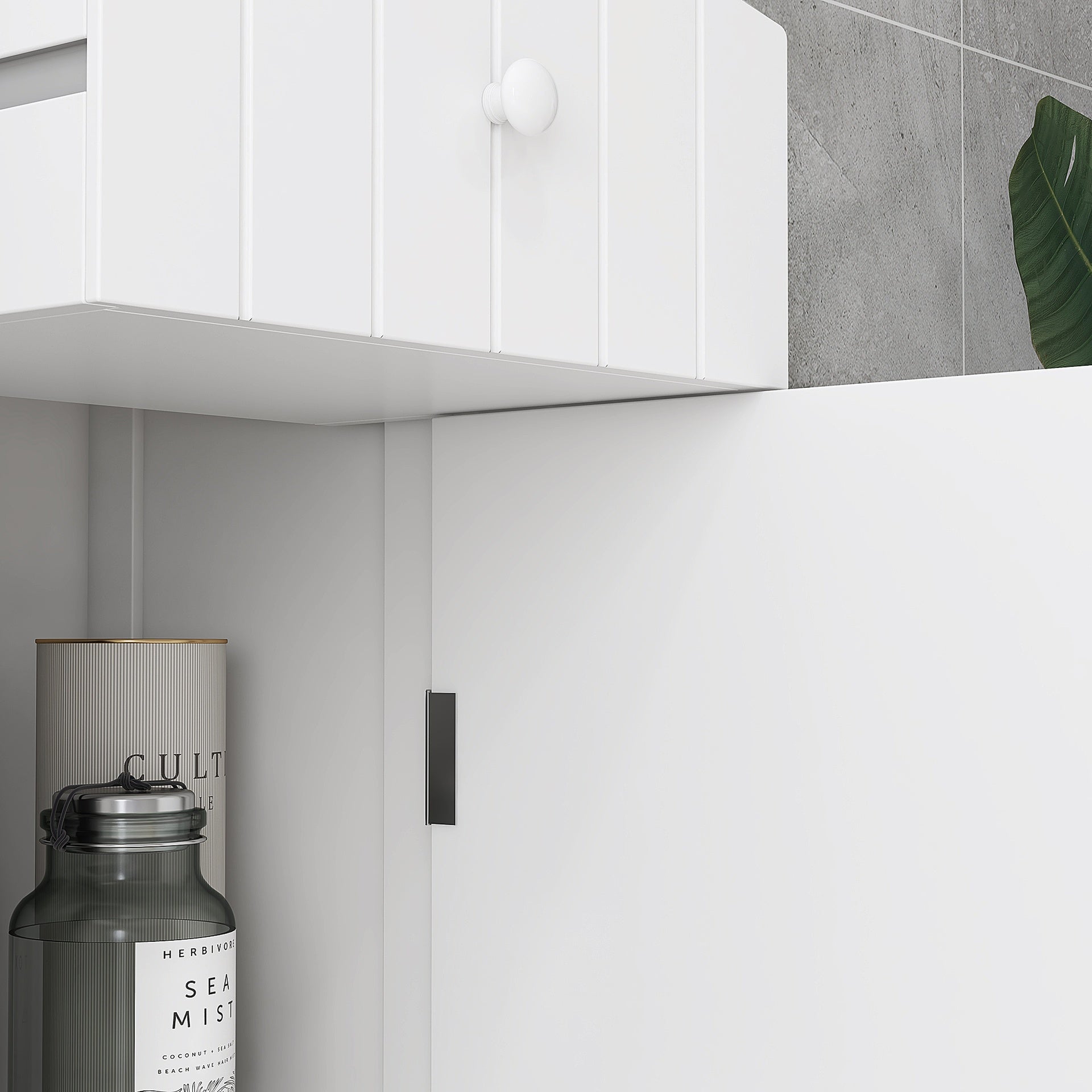 HOMCOM Bathroom Storage Cabinet, Free Standing Bathroom Storage Unit, Tall Linen Tower with 3-Tier Shelves and Drawer, White