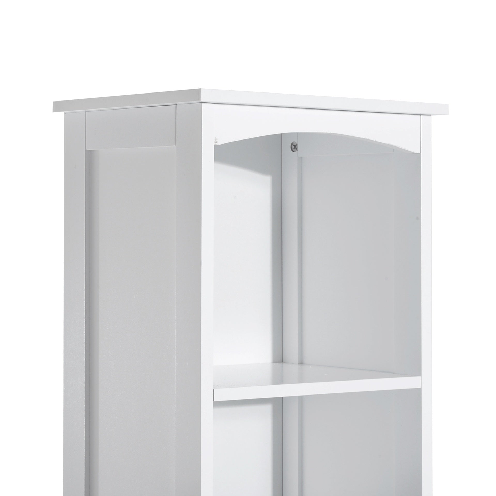 HOMCOM Bathroom Storage Cabinet, Free Standing Bathroom Storage Unit, Tall Linen Tower with 3-Tier Shelves and Drawer, White