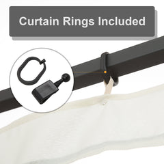 Outsunny Universal Replacement Mesh Sidewall Netting for 9.84' x 13.1' Gazebos and Canopy Tents with Zippers, (Sidewall Only) White